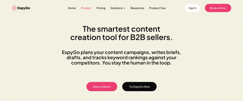 EspyGo's Product Window Screenshot - AI SEO Tools