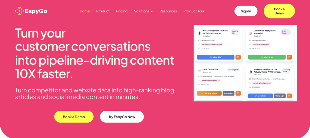 EspyGo Homepage Screenshot