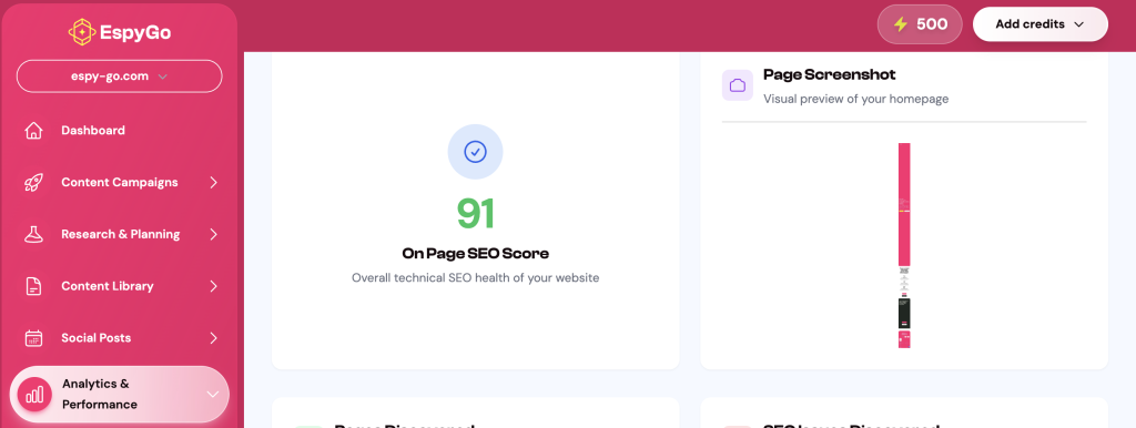 site audit in espygo